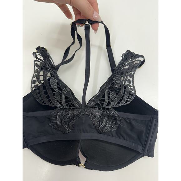 Victorias Secret Womens Bra Size 32DD Very Sexy Low Cut Demi Butterfly Racerback - Picture 7 of 11